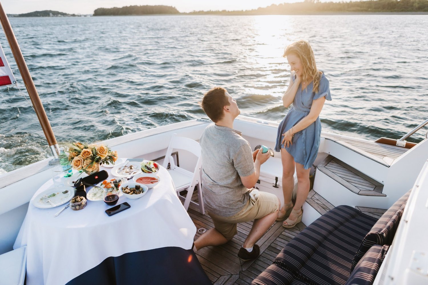 Pedido de casamento no barco